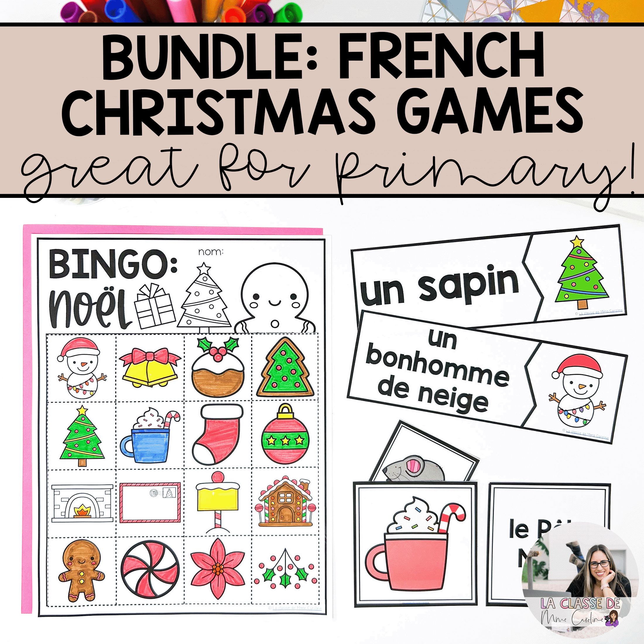 French Christmas Games for building vocabulary