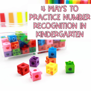 How to work on French number recognition in kindergarten. This blog post provides teachers with 4 ideas that they can incorporate during their kindergarten math centre.