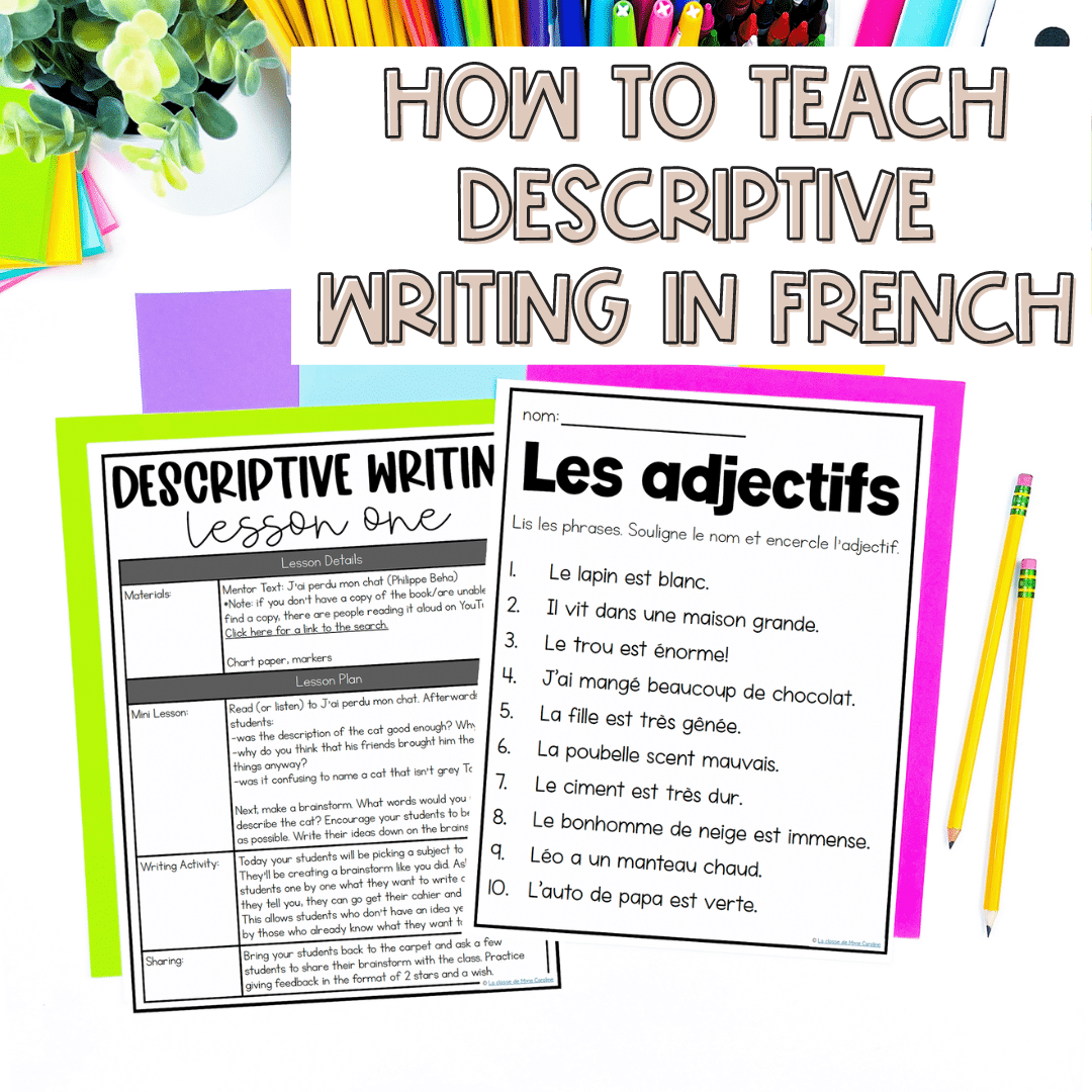 Fun and easy ideas for teaching French adjectives - Mme R's French Resources