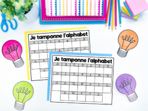 Free French alphabet worksheet for kindergarten