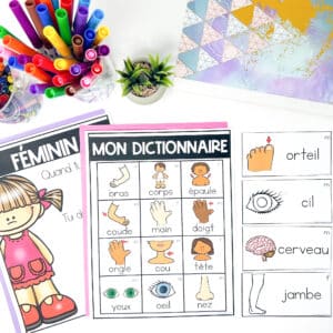 Free french body parts vocabulary cards for your word wall and personal dictionaries