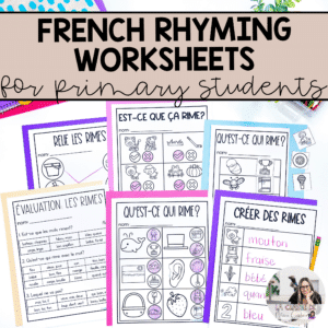 French rhyming worksheets are a perfect way to practice this early phonological awareness skill. These worksheets are aligned with the science of reading in French and also come with an assessment at the end.