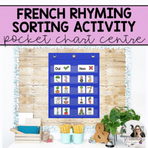 Practice early phonological awareness skills in French with this rhyming sorting activity. It's great for a French literacy centre or for a whole class activity