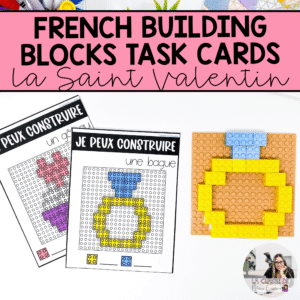 French lego task cards are perfect for early finishers or as a building centre in your French kindergarten class.