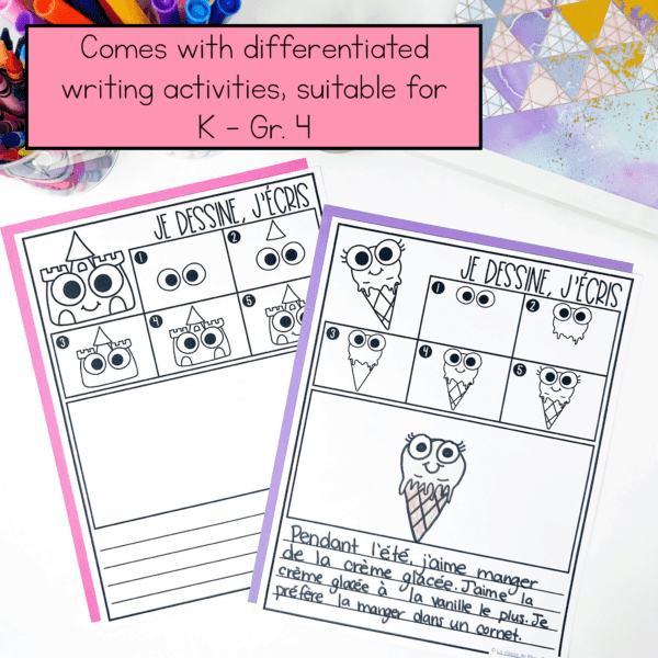 French directed drawing activities are great for early finishers and simple literacy activities