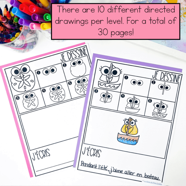 French directed drawing activities are great for early finishers and simple literacy activities