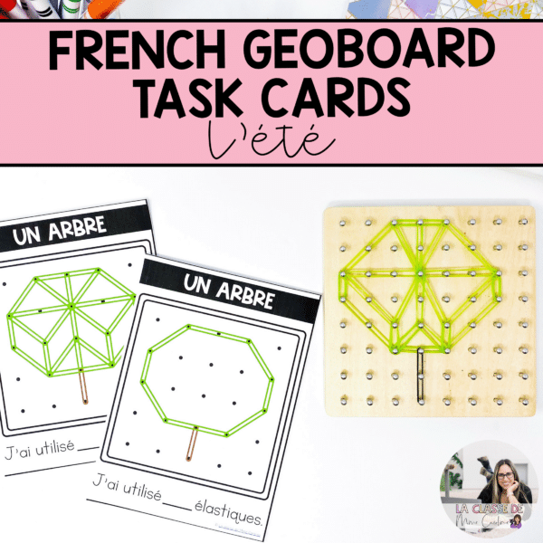 French geoboard prompts for summer are great for working on fine motor in kindergarten and grade 1 and they work great in French math centres.