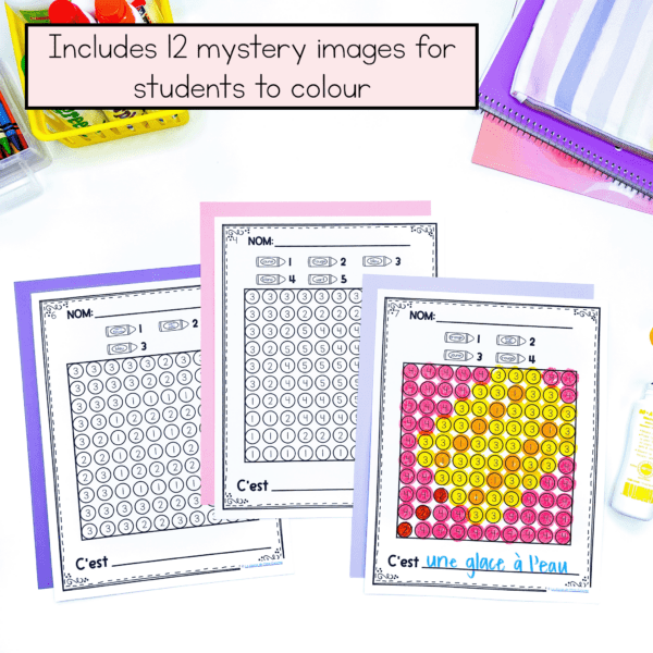 French colour by code activities are great for early finishers. Your students will love the mystery pictures and trying to figure out what it is!