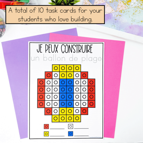 French snap cube task cards are perfect for early finishers, for a math centre in kindergarten and for indoor recess ideas.
