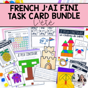 This bundle of French Summer task cards is perfect for any kindergarten or primary class. Use them as morning bins, centres or as French early finishers activities!