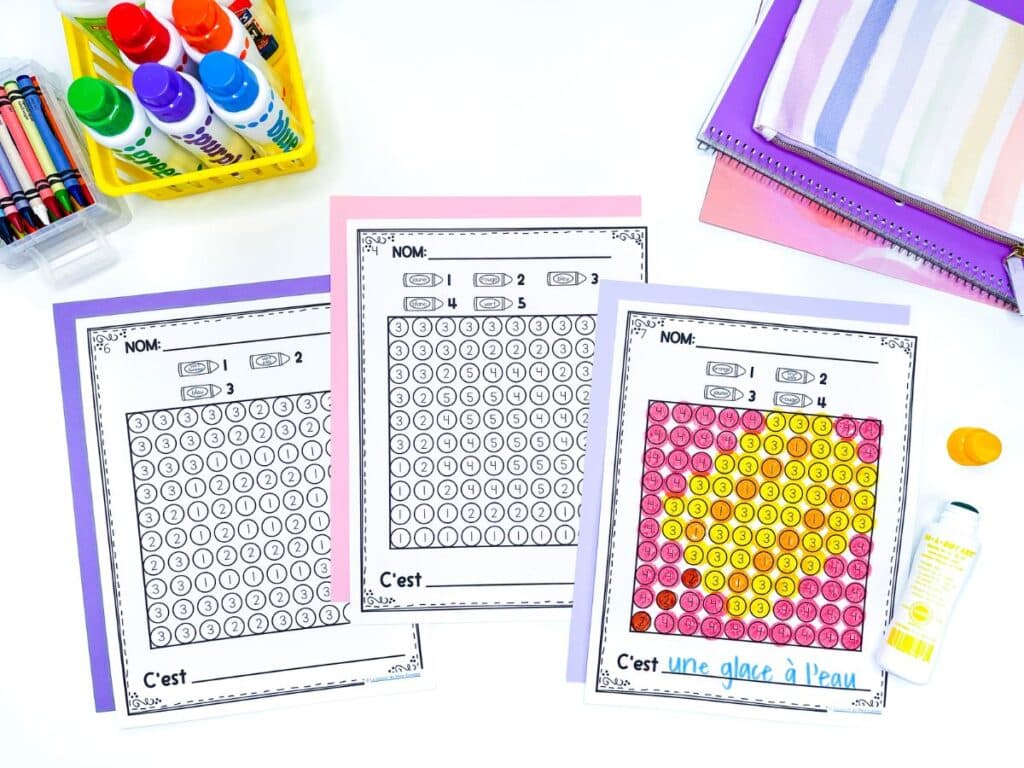 French task cards are a great activity to give to your early finishers. Put them in a j'ai fini activity box and let your students choose what they want to work on!