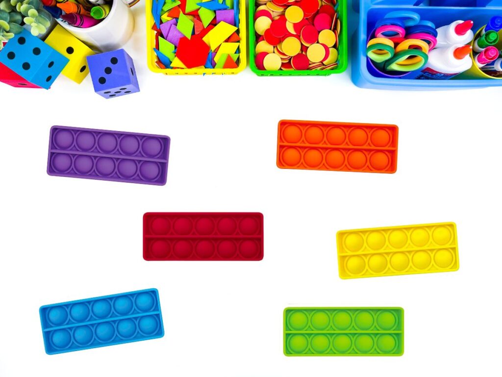 Pop-its aren't only for fun. They're also amazing teacher supplies for the classroom! Use these during your math block when working on 10-frames or during literacy!