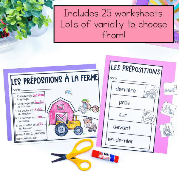 Prepositions unit in French for primary students. This unit is great for French Immersion and for Core French