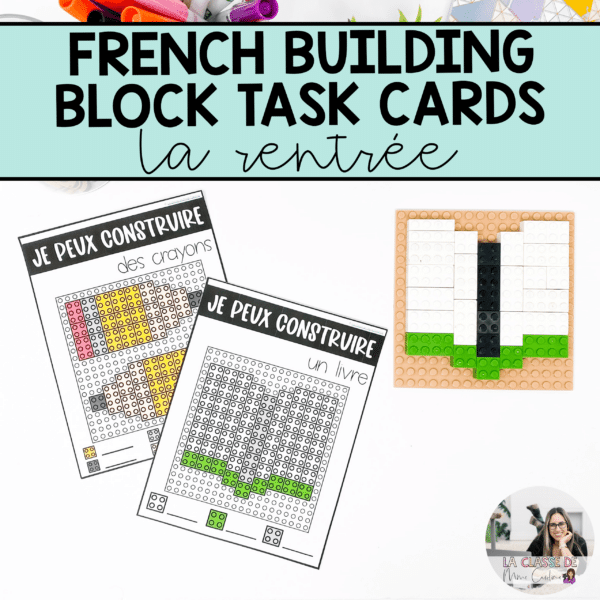 French back to school task cards for primary students