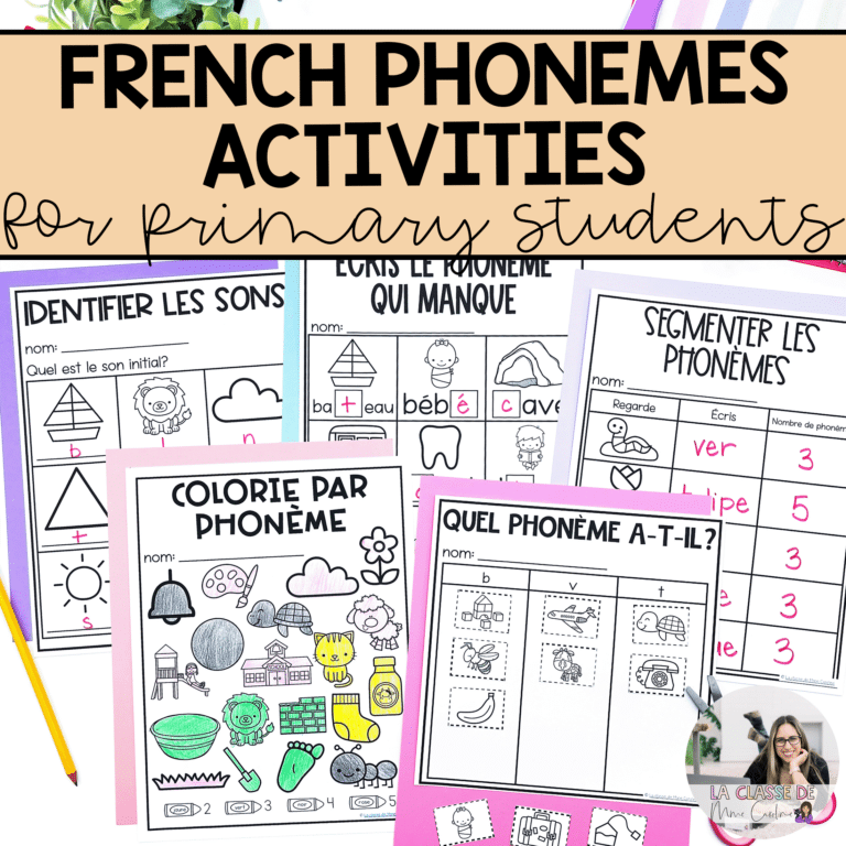French phonemic awareness activities to help students to learn to read in french