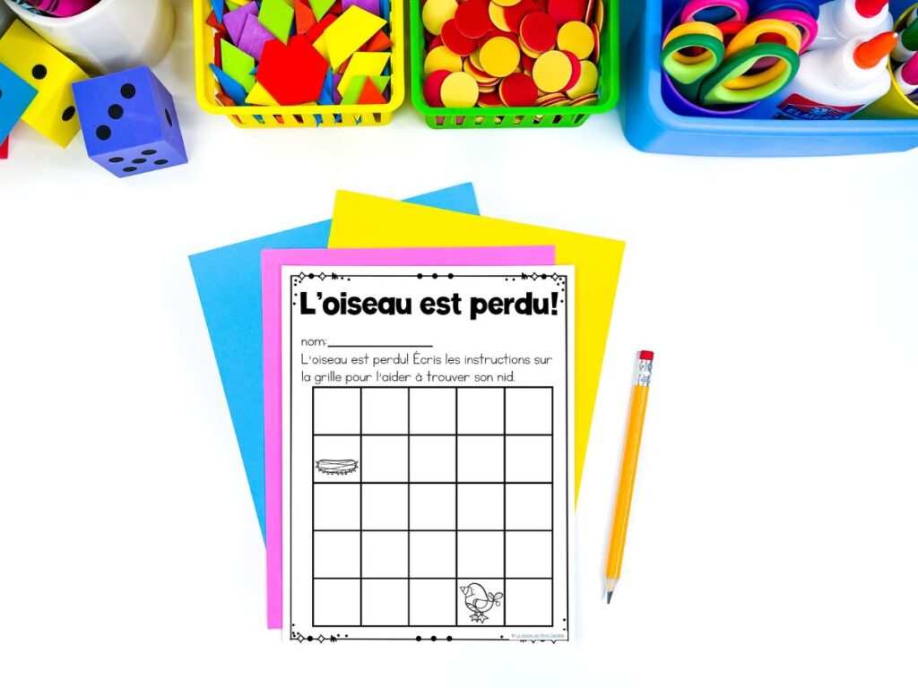 An activity to help you teach coding in Grade 2 French Immersion