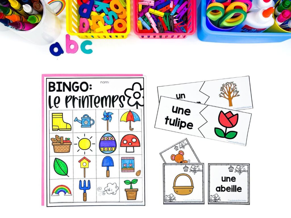 French spring games and activities for French immersion