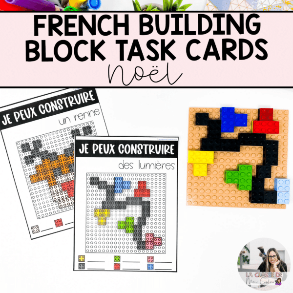 French lego task cards for primary and kindergarten students