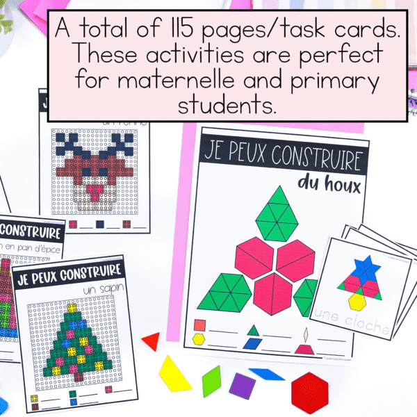 French Christmas task card bundle for morning bins, early finishers and must do tasks