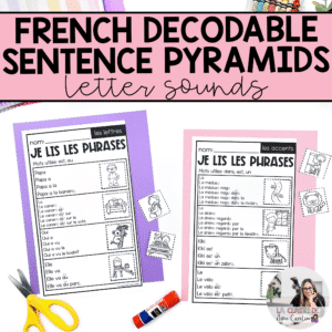 French sentence pyramids for building reading fluency. Decodable sentences with comprehension activities