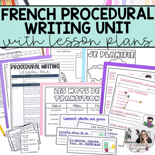 French writing unit for procedural writing