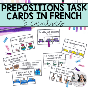 French prepositions task cards