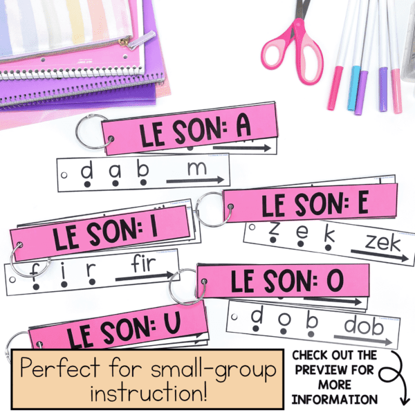 French decoding strips to practice French reading