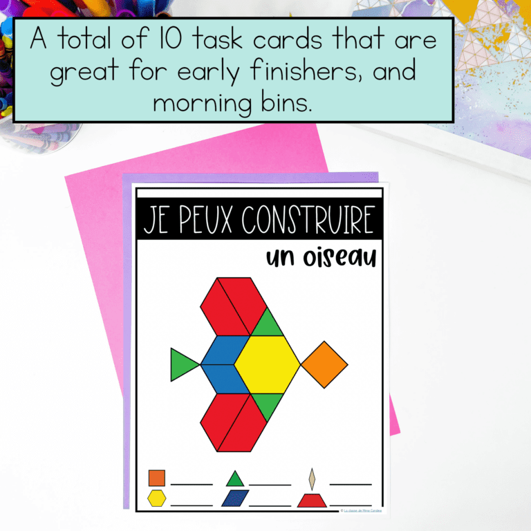 French Spring Pattern Block Task Cards for Primary - Early Finishers ...