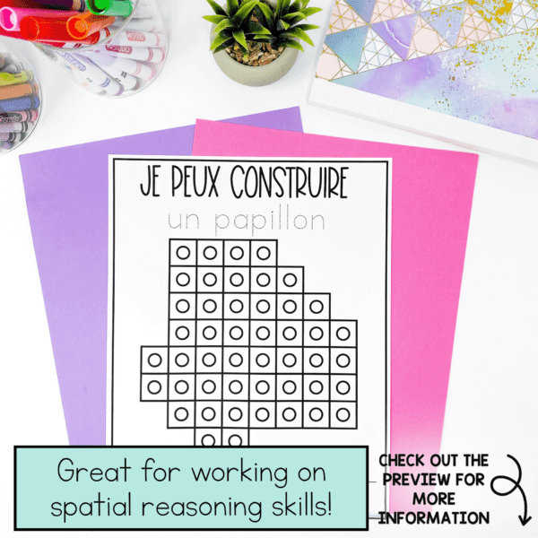 French snap cube task cards for kindergarten