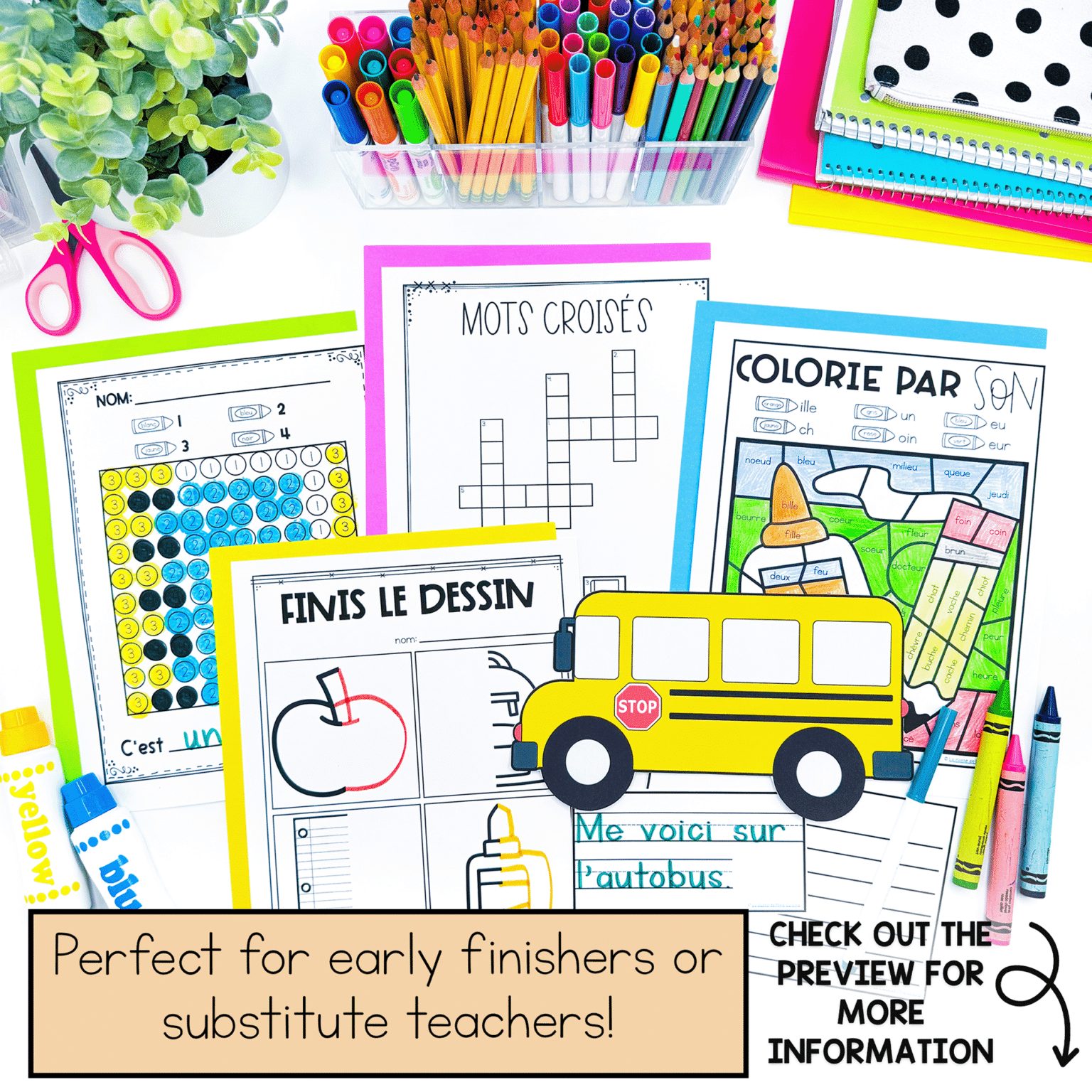 French Back to School Activities for Early Finishers | J'ai fini ...