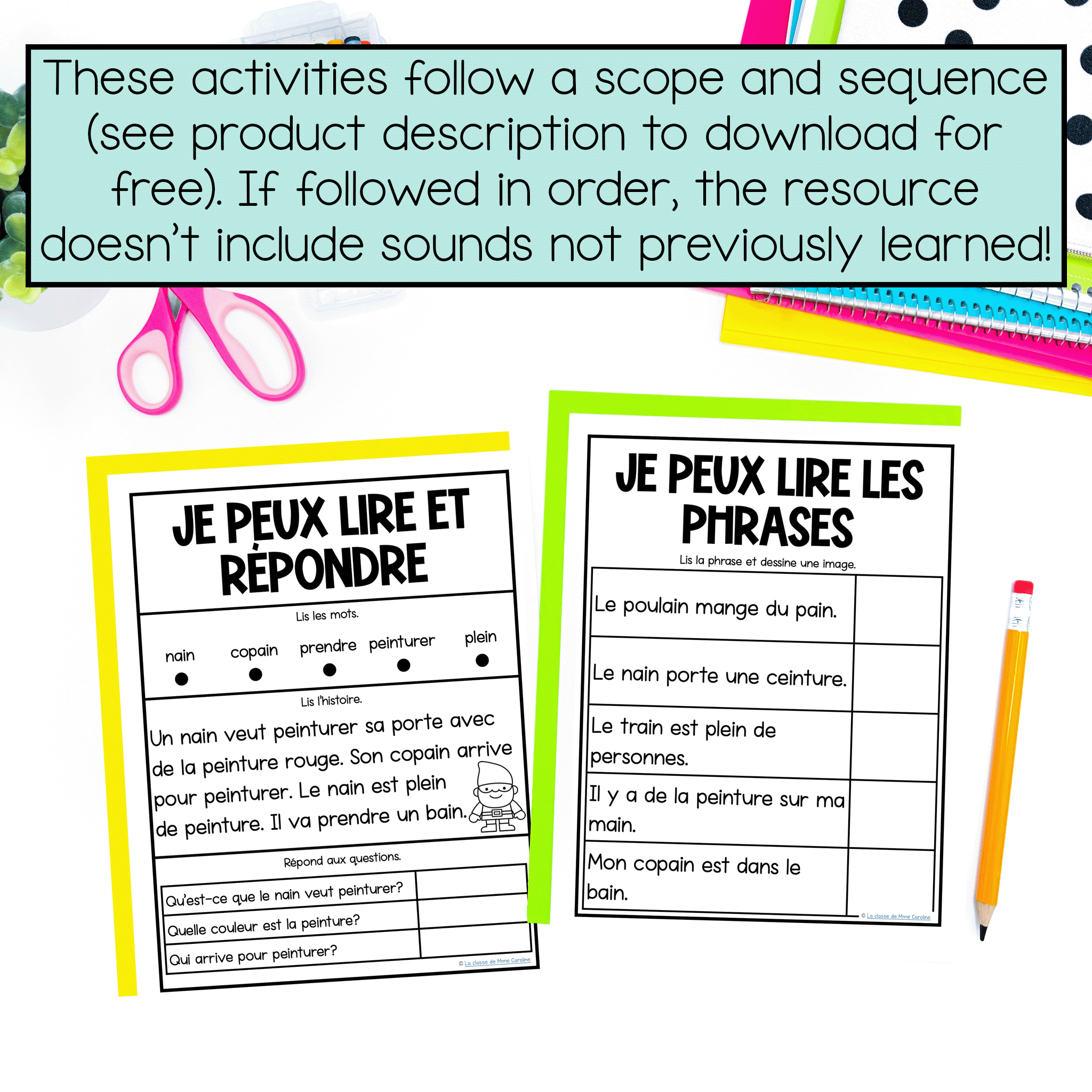 French science of reading activities for primary