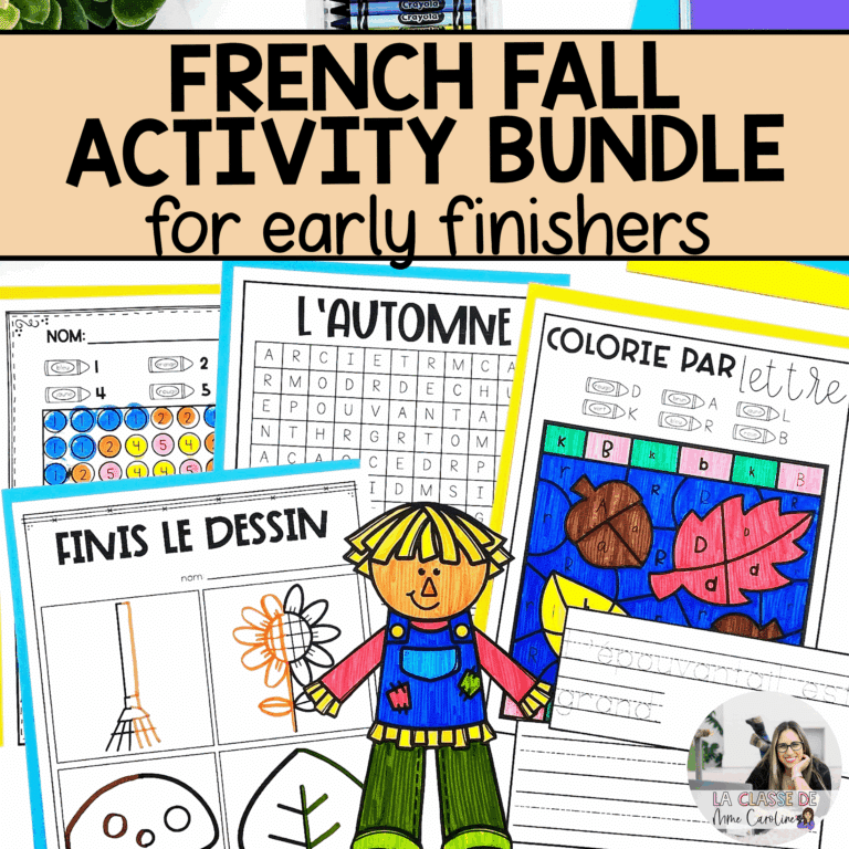 French fast finishers activities for fall