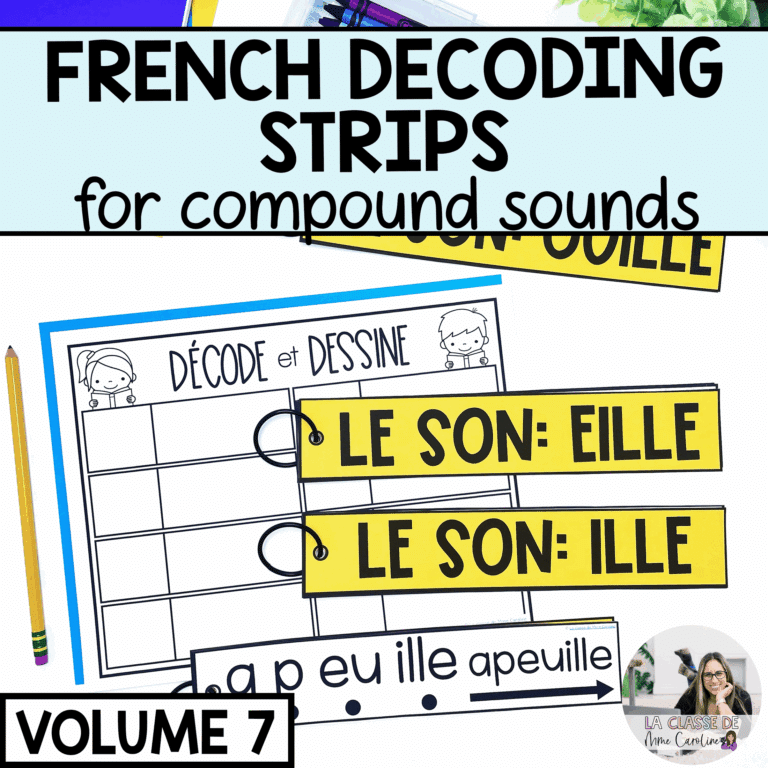 French decodable strips for literacy centres