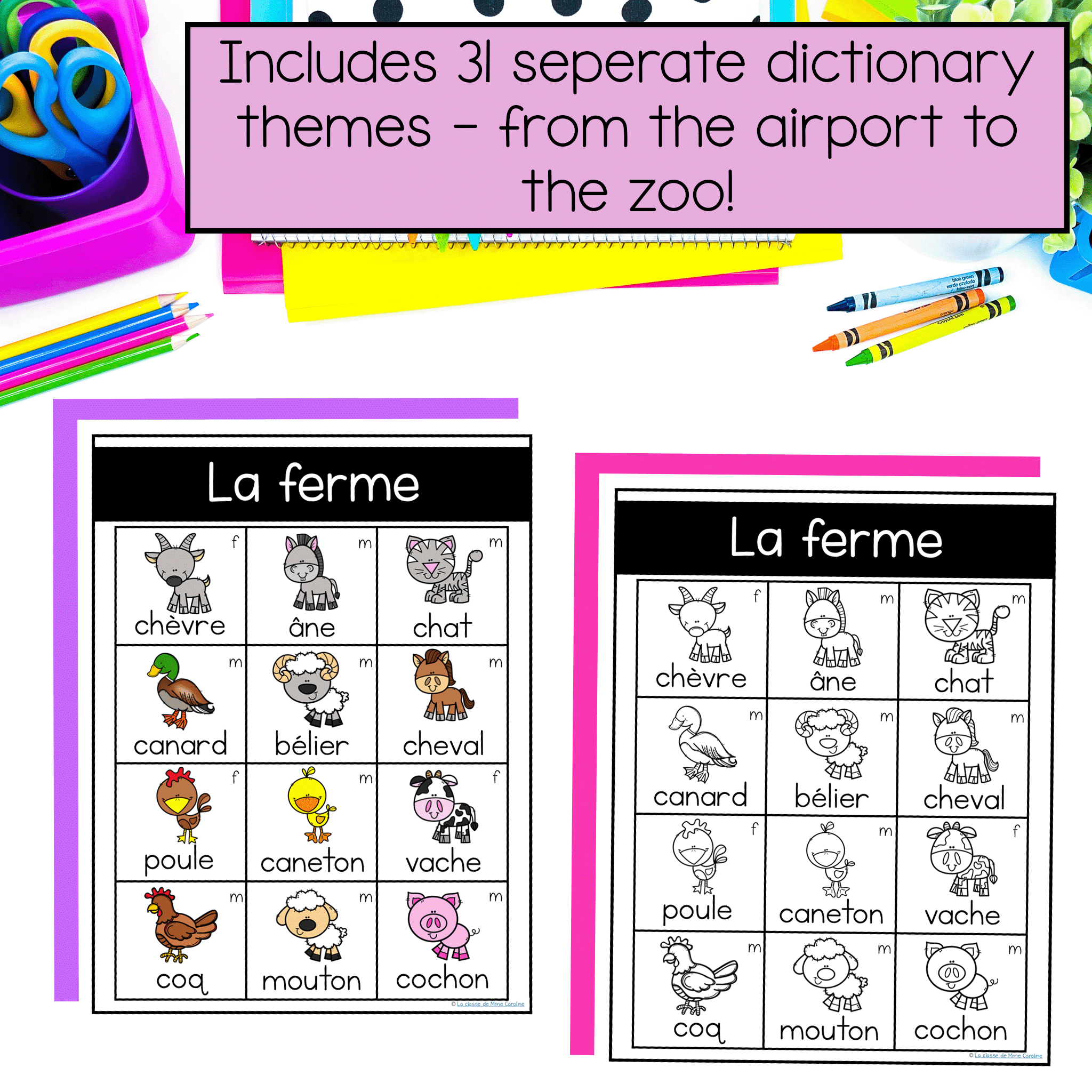 31 french dictionary themes