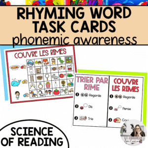 French rhyming words science of reading task cards