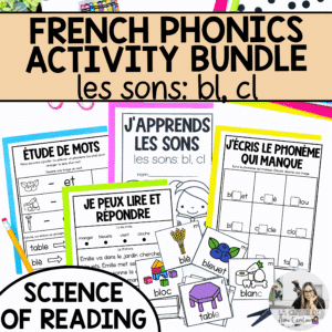 French phonics worksheets and activities for consonant blends bl cl