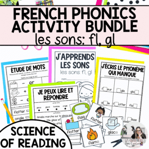 French phonics worksheets and activities for consonant blends fl gl