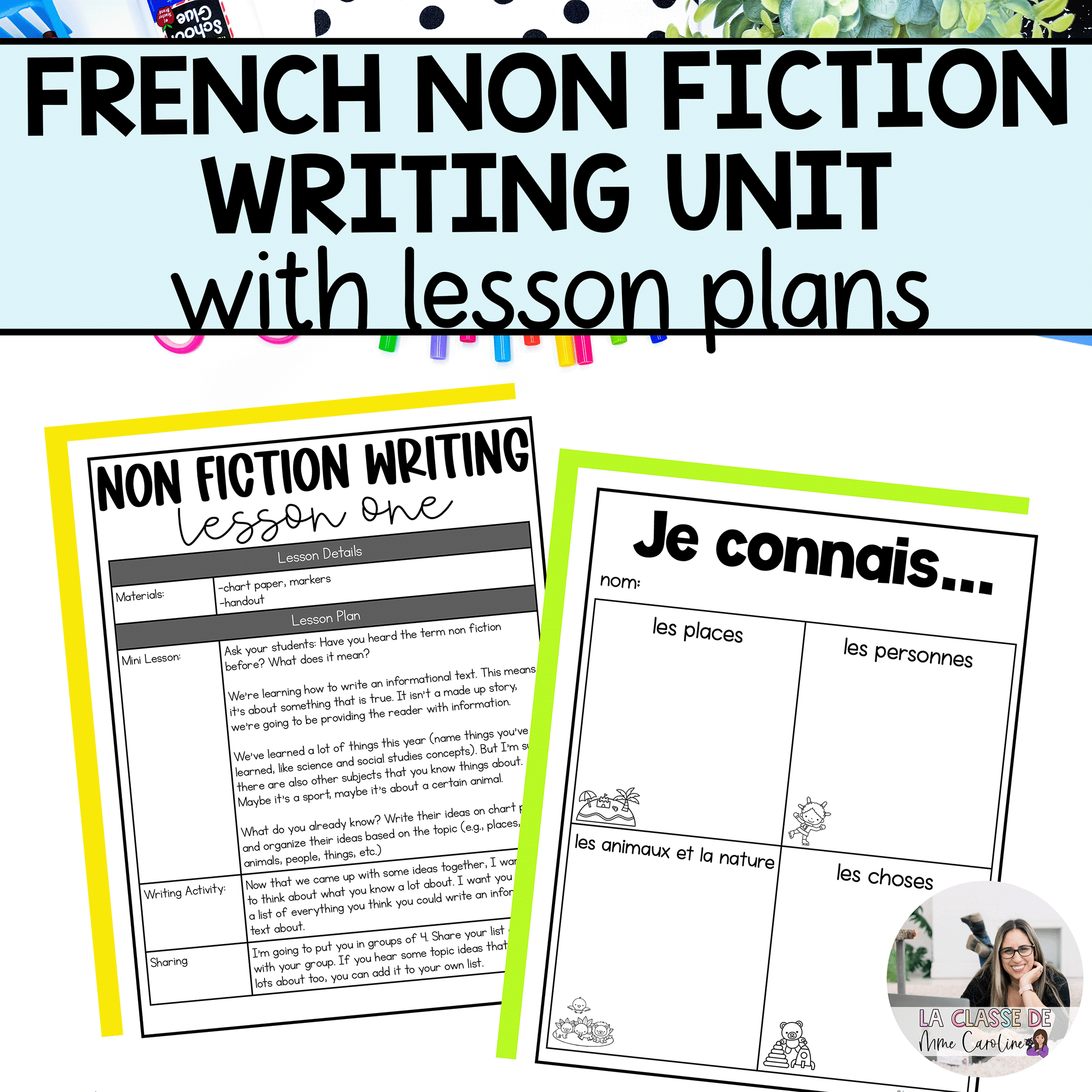 French non-fiction writing unit