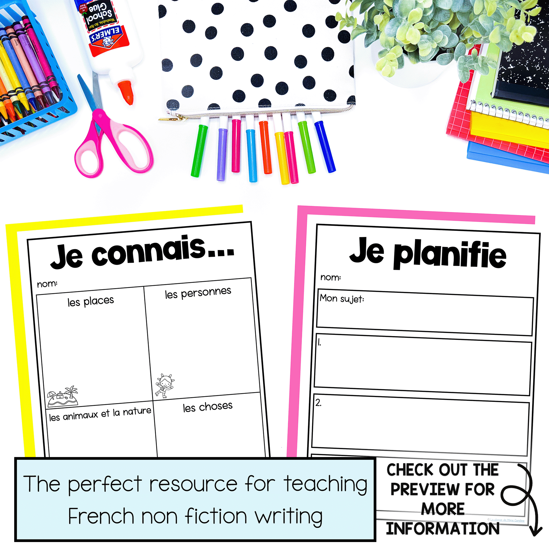 this unit plan teaches non-fiction writing in French
