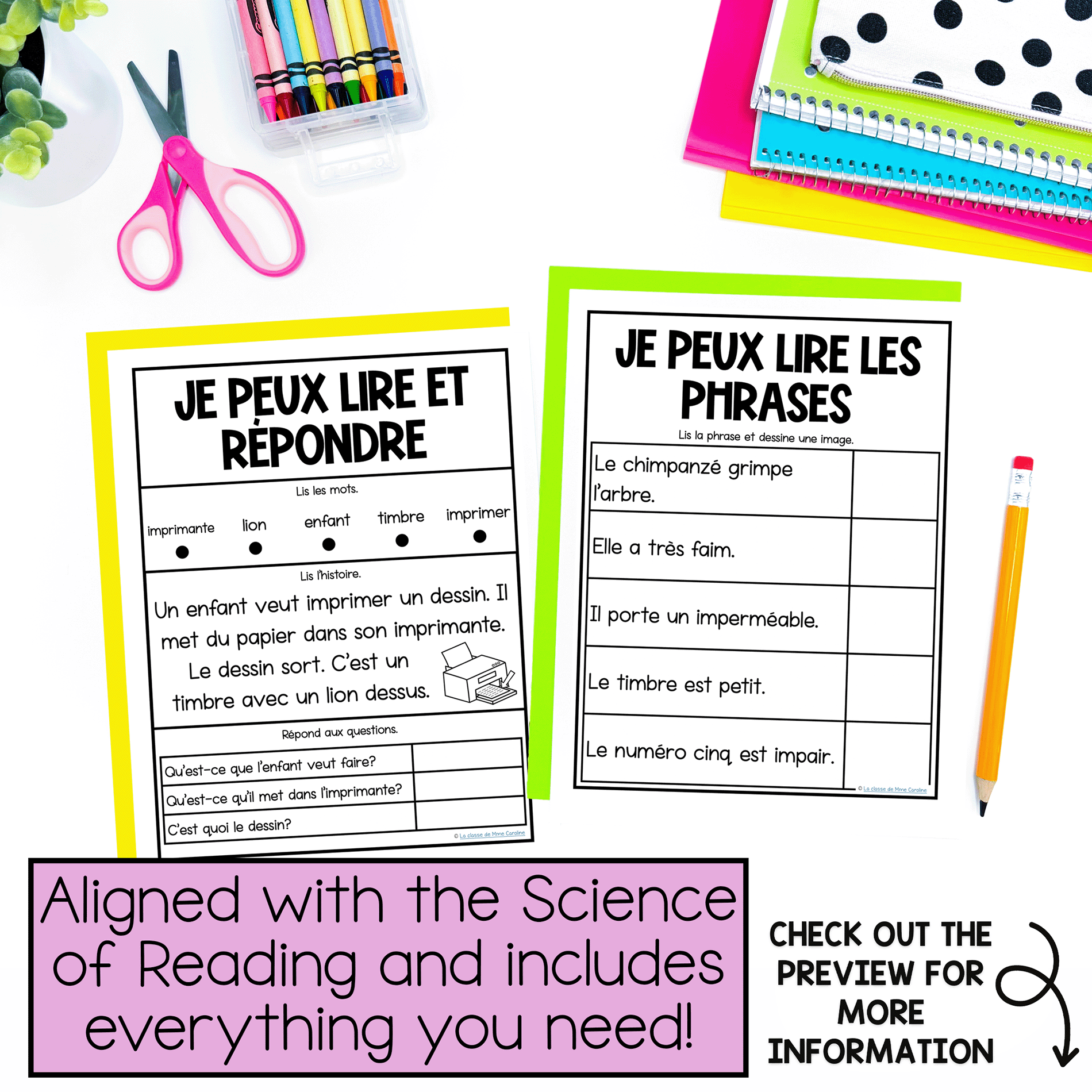 Science of Reading activities in French to help kids learn to read