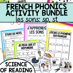 French phonics worksheets and activities for consonant blends sp st