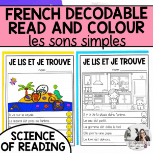 Decodable French read and colour activity
