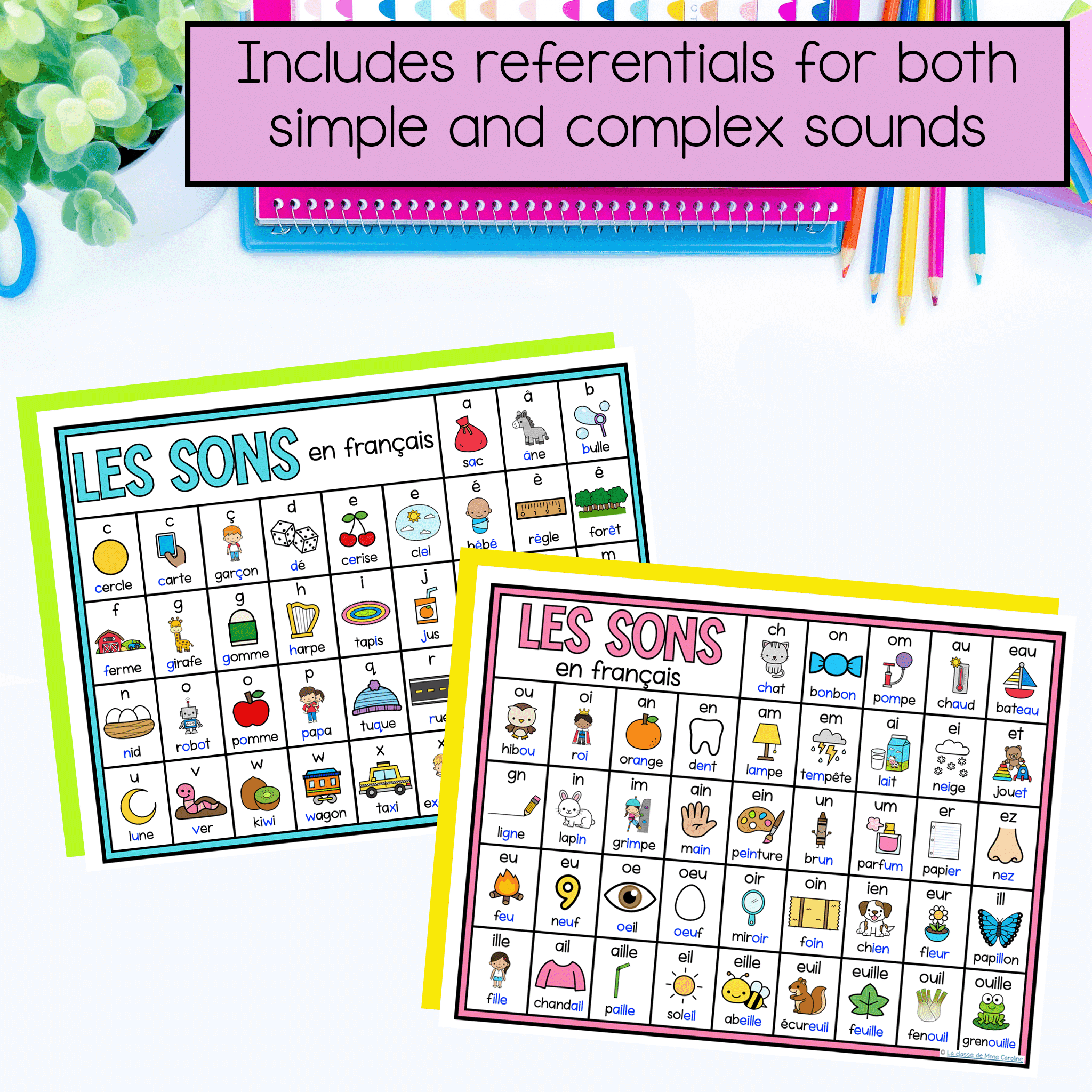 reference sheets for both simple and complex sounds included