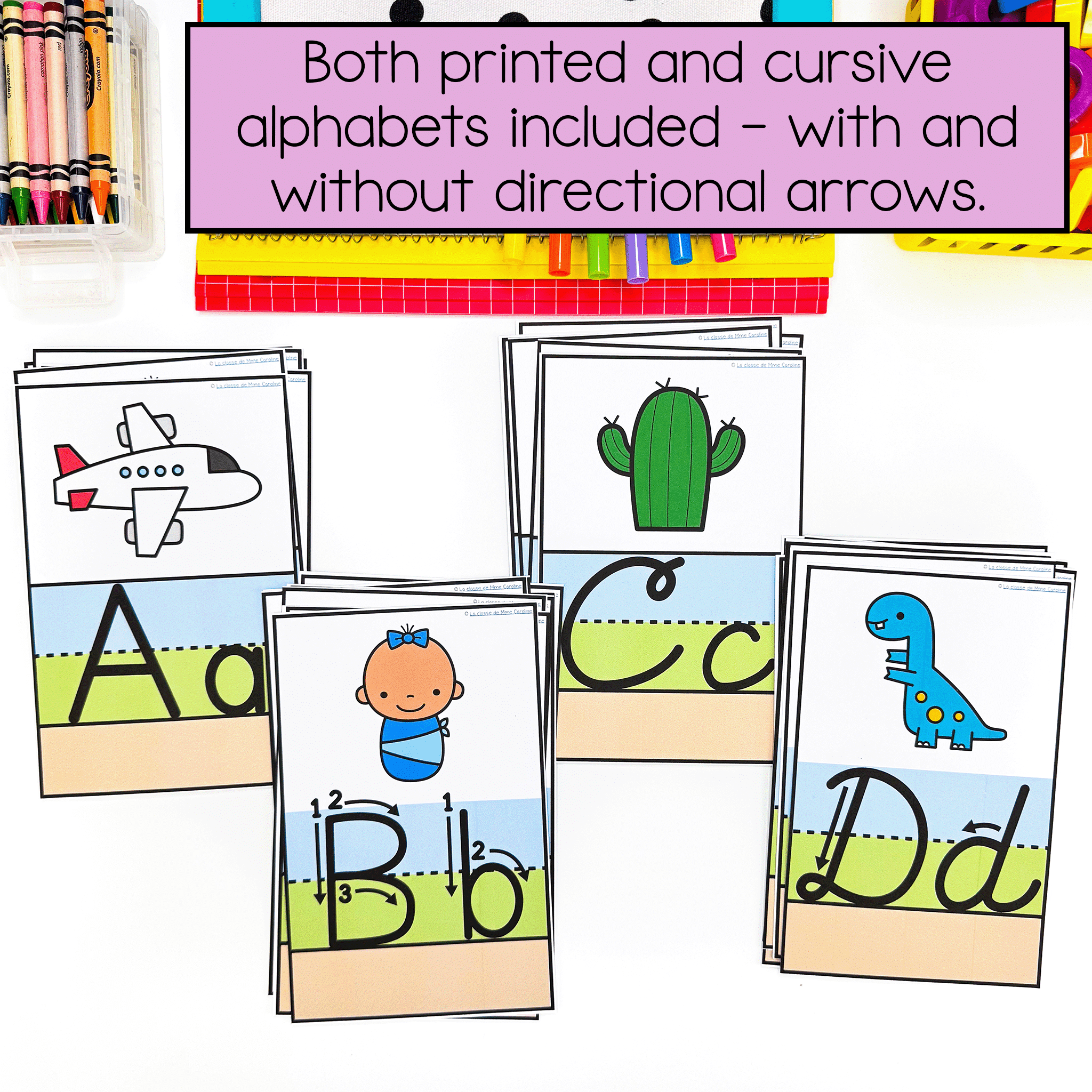 printed and cursive alphabet posters